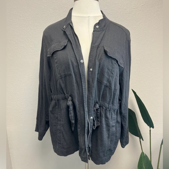 Old Navy Linen Blend Utility Jacket - Size 2X - Picture 1 of 3